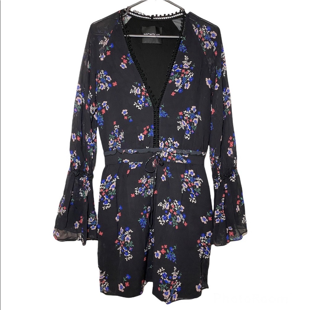 NICHOLAS 100% Silk Floral Mini Dress size US 4